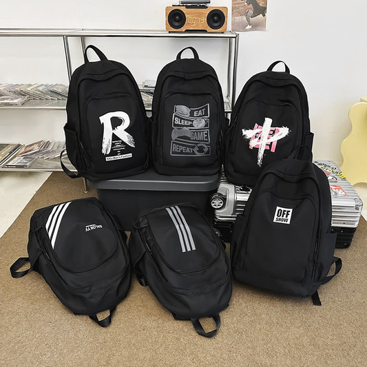 High Korean Style Cool Trendy Letters Middle School Students' Schoolbags