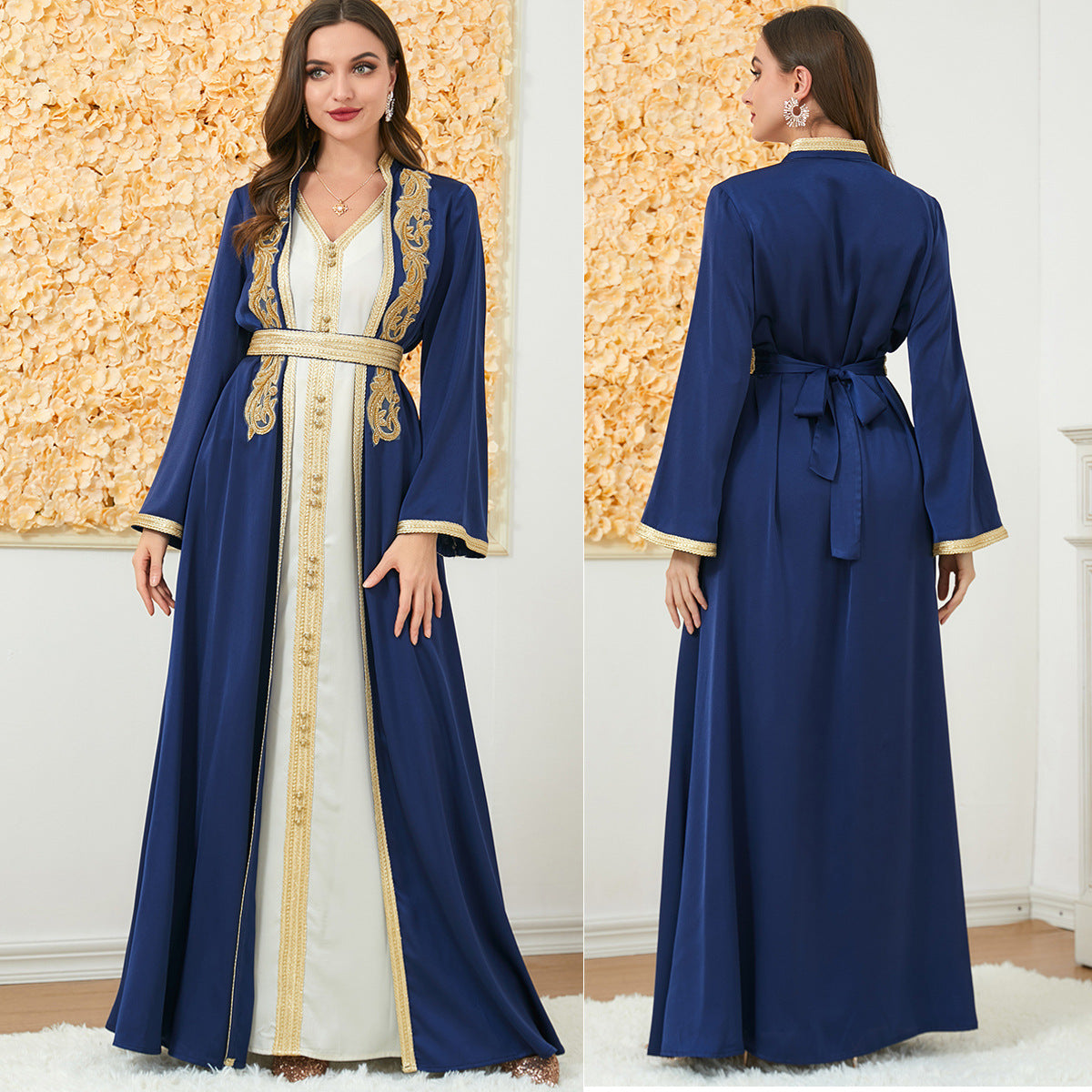 Women's Wear Two-piece Long Dress Long-sleeved Dresses