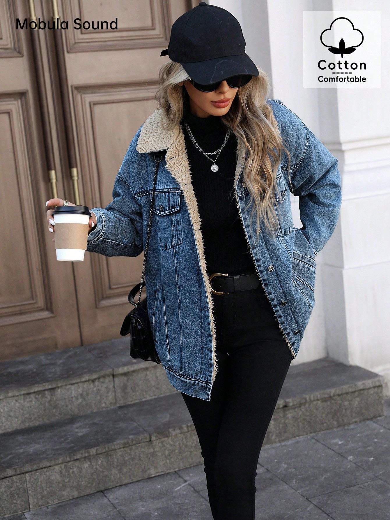 Women's Attractive Loose Fleece-lined Denim Cotton Jackets