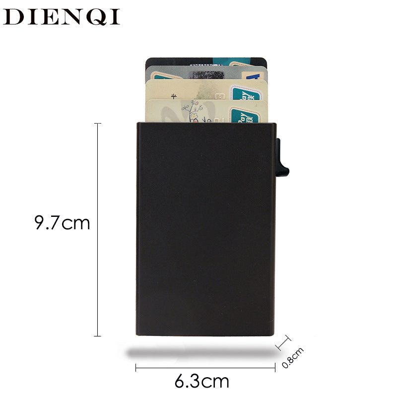 Men's Aluminum Alloy Box Automatic Pop-up Side Card Holder