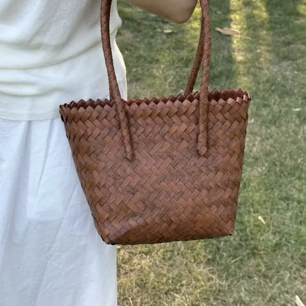 Women's Bamboo Rattan Straw Woven Retro Handmade Handbags