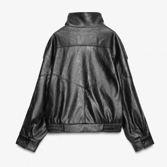 Women's Fashion Personality Locomotive Style Imitation Leather Jackets