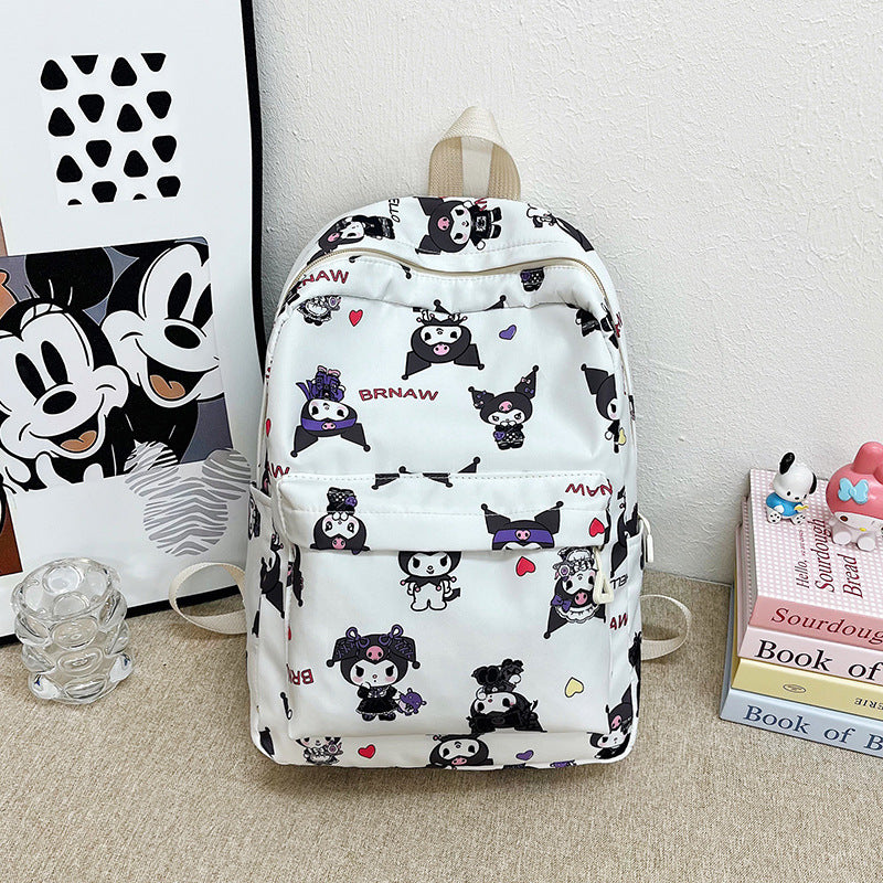Large Capacity Portable Burden Alleviation Cartoon Clow Middle School Students' Schoolbags