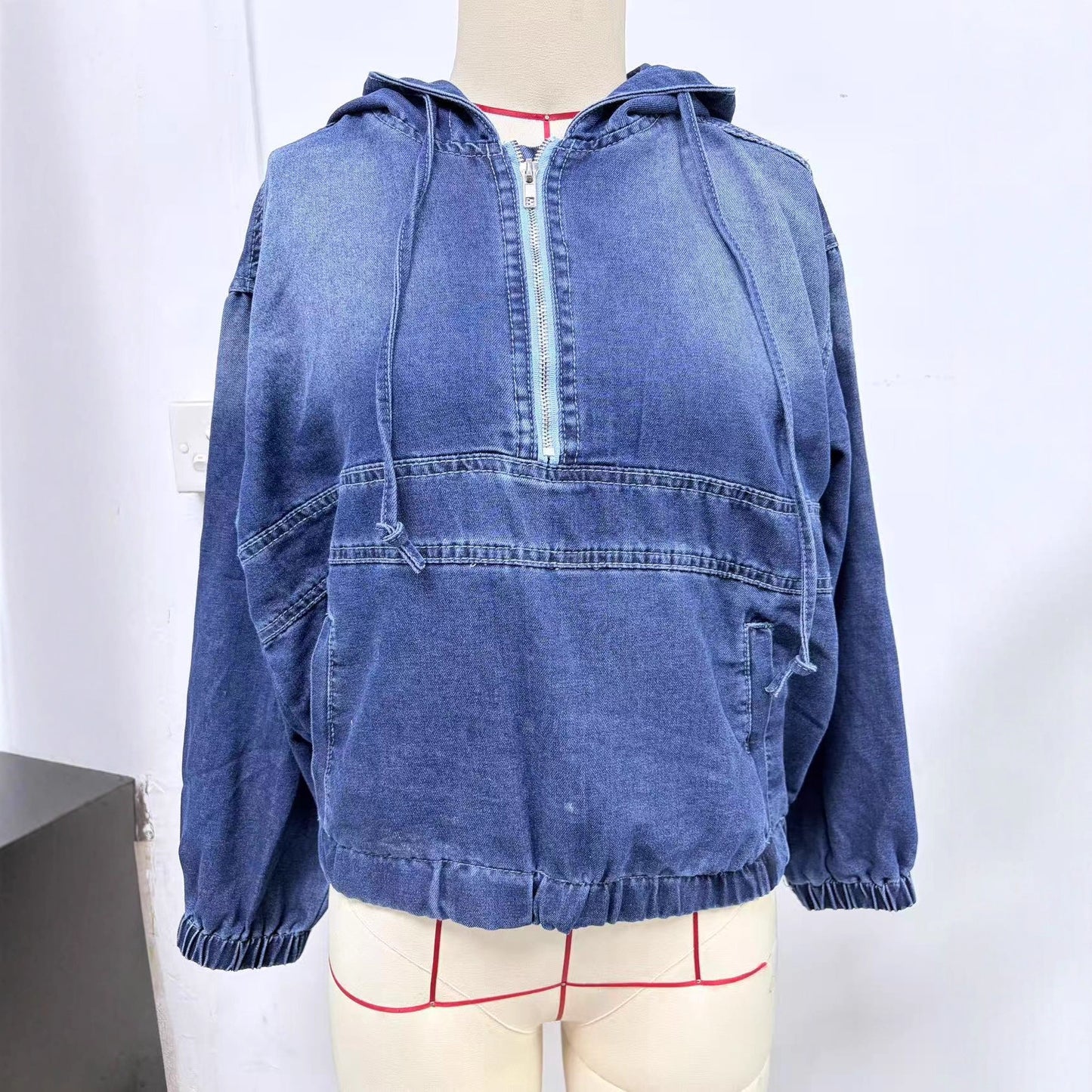 Women's Casual Denim Washed Hooded Bomber Daily Jackets