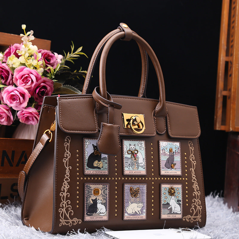 Premium Light Luxury Embroidery Cartoon Cat Handbags