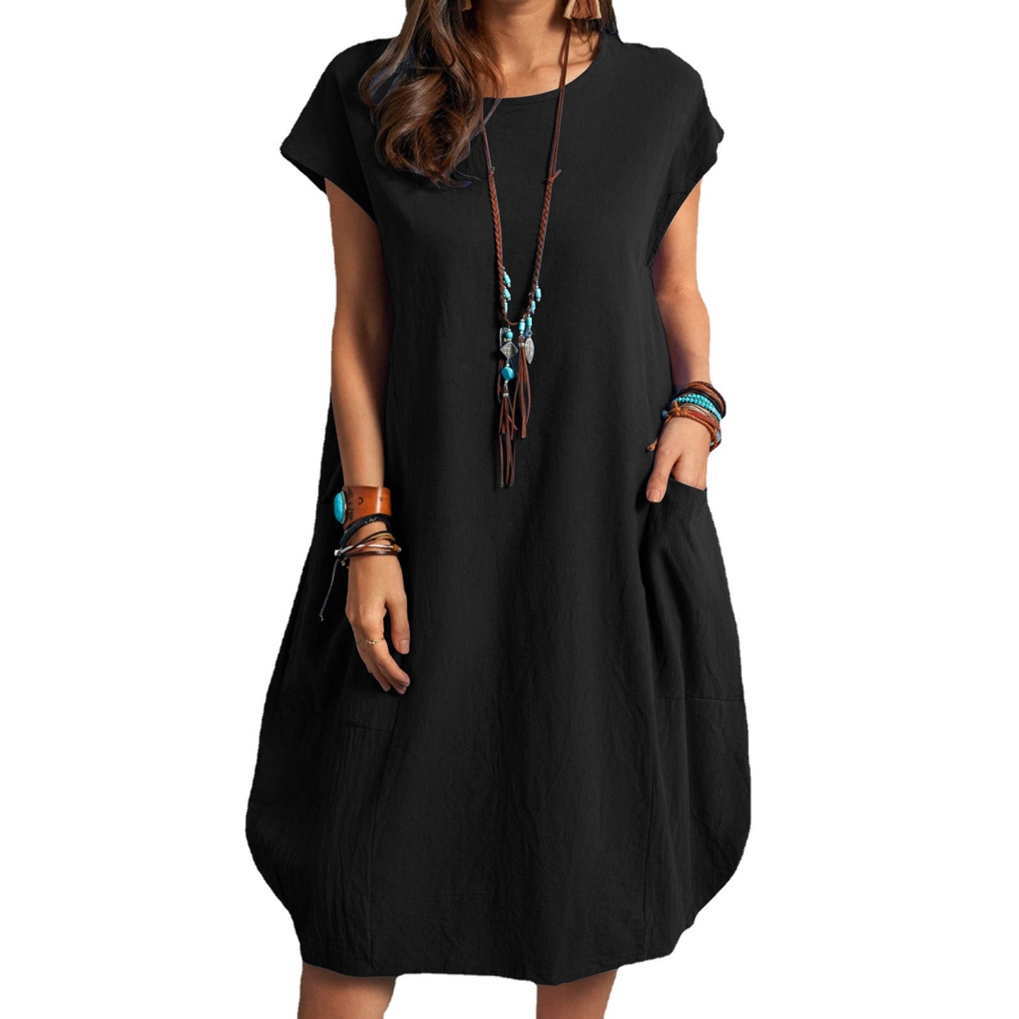 Women's Cotton Linen Loose Casual Solid Color Clothing
