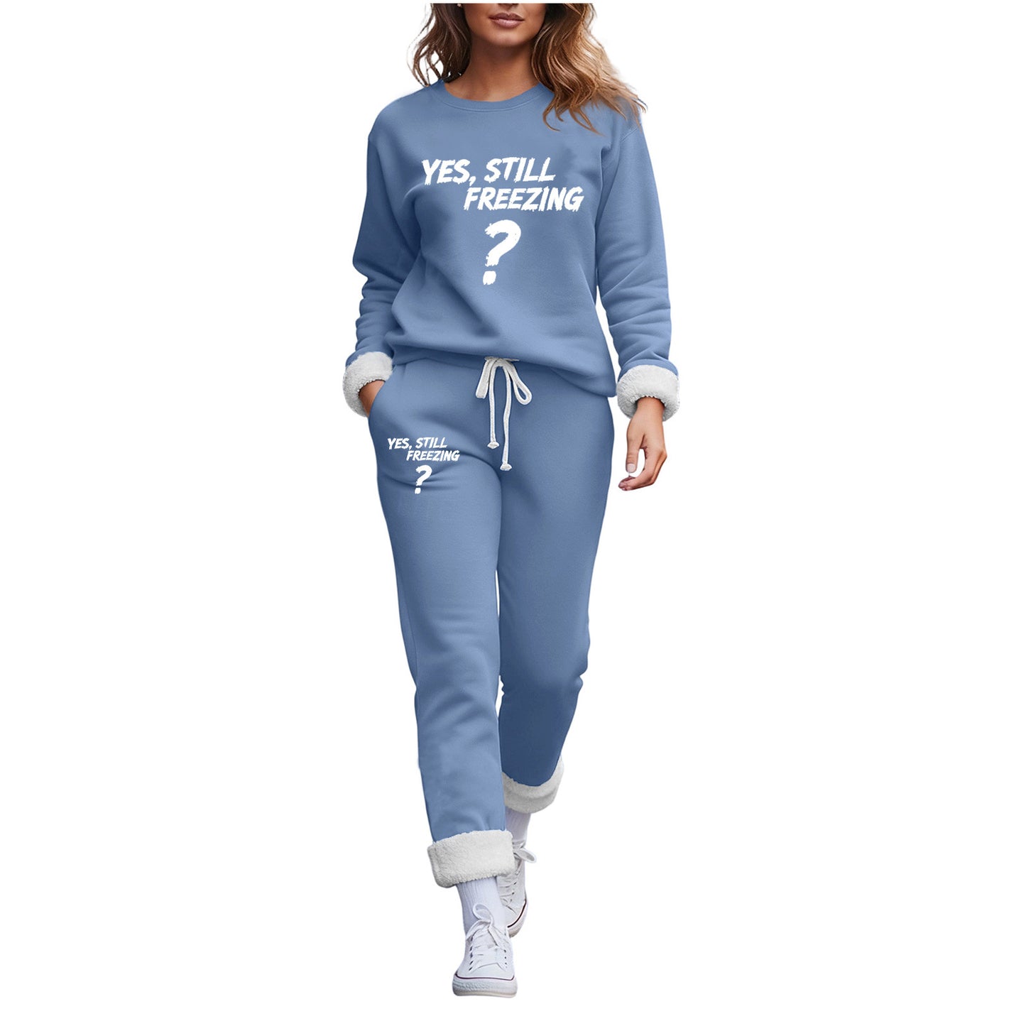 Trendy Fleece-lined Thermal Base Printing Series Women's Sweater, Sweater