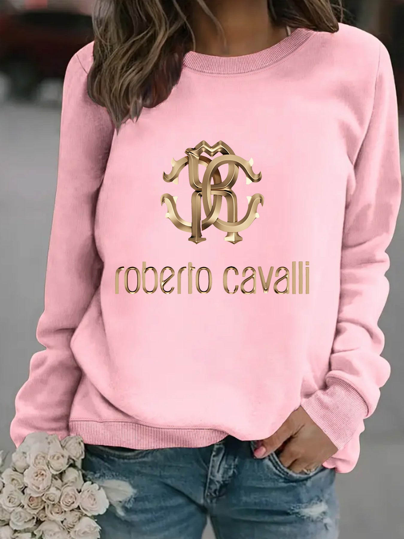 Women's Casual Long-sleeved Round Neck Printed Pullover Sweaters