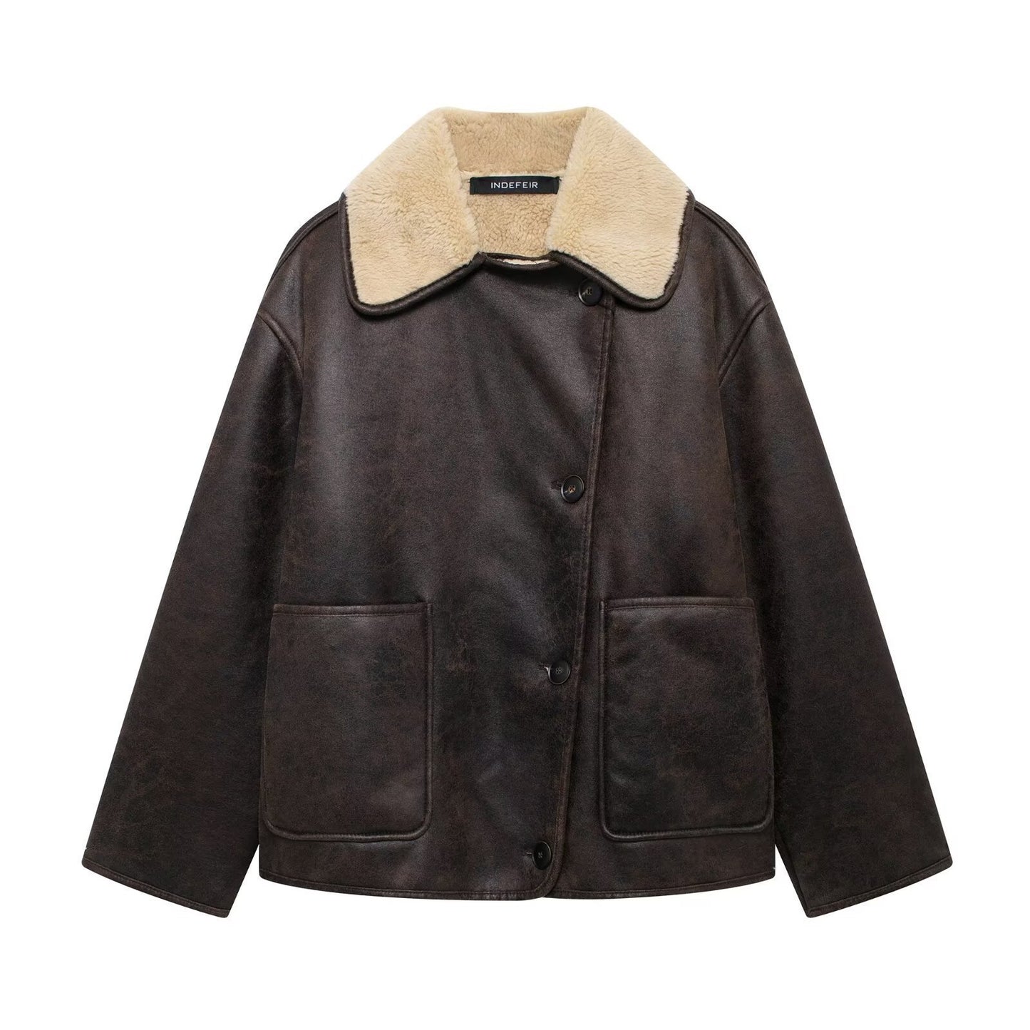Women's Street Fashion Fur Integrated Double-sided Coats