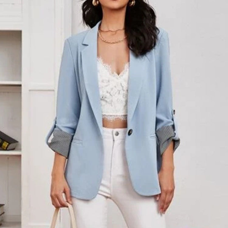 Attractive Classy Fashion Stitching Lapel Graceful Small Suit