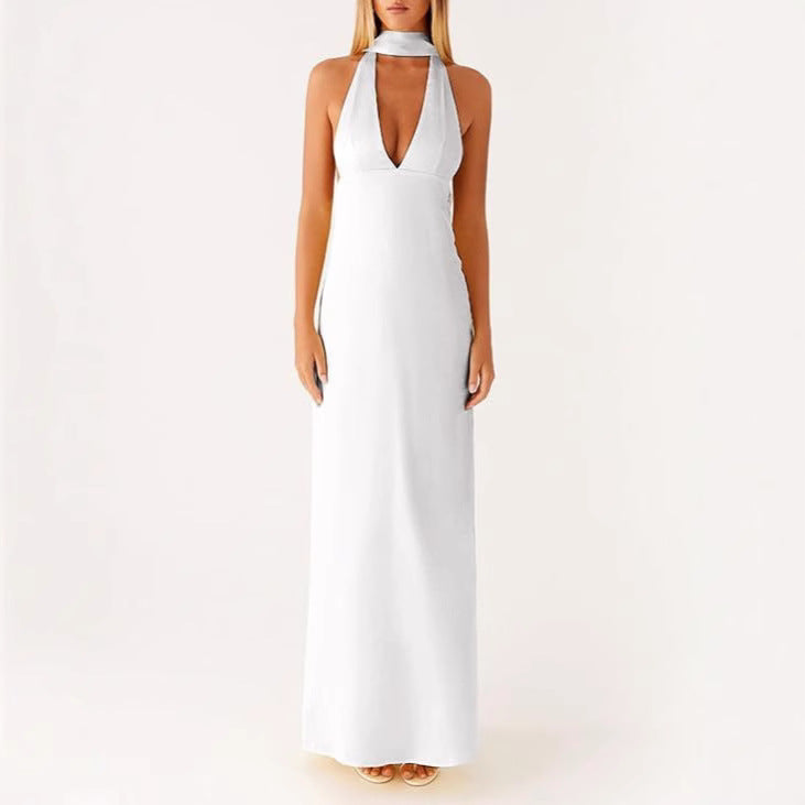Women's Dress Deep Collar Backless Tight Formal Dresses