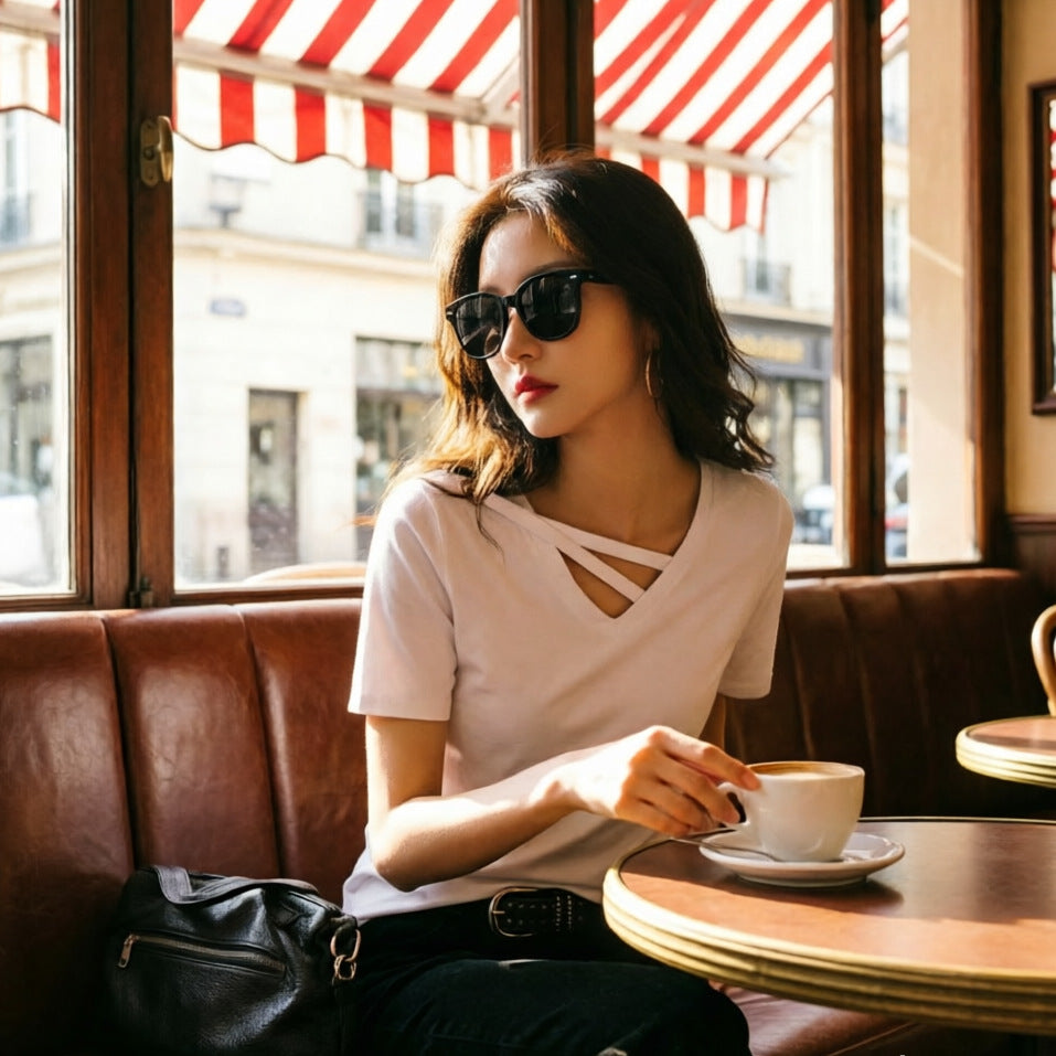 Women's Niche Design Shoulder Bottoming Shirt Inner Tops