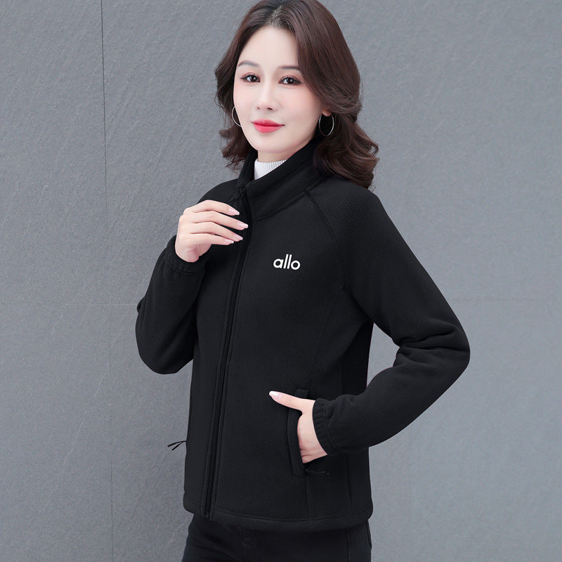 Women's Polar Fleece Stand Collar Large Thickened Sweaters