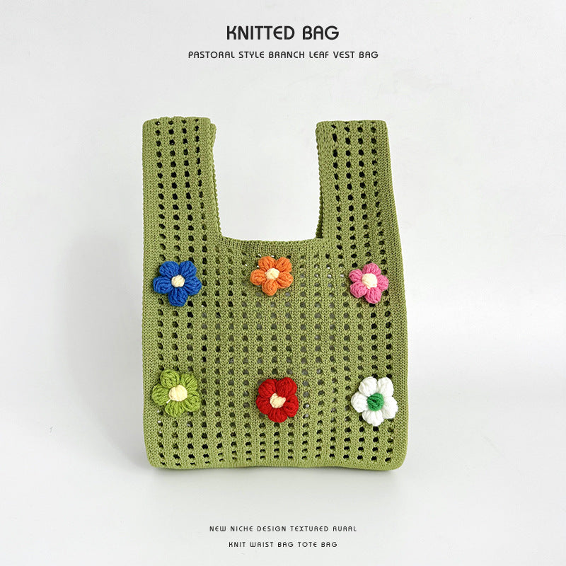 Women's Knitted Wool Version Versatile Hand Carrying Handbags