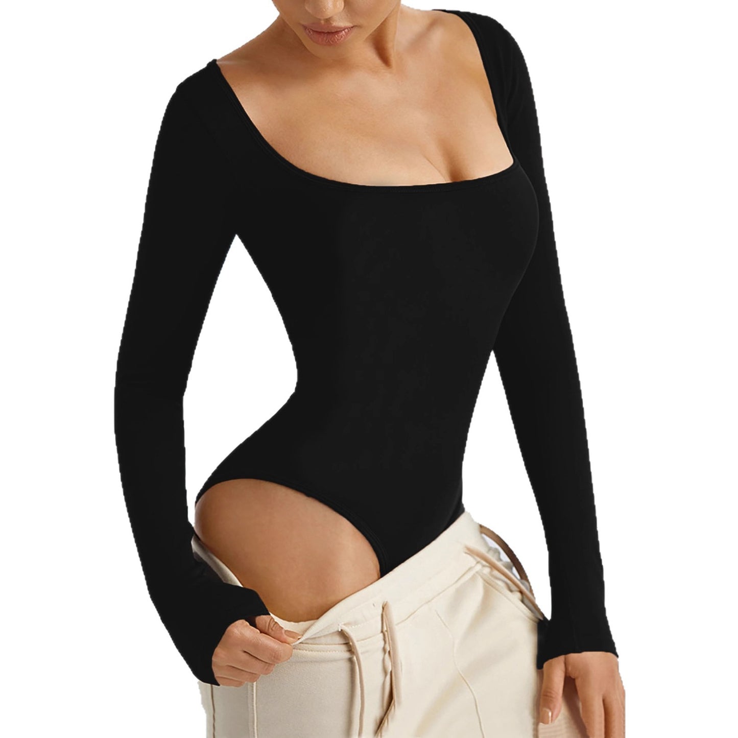 Autumn Milk Silk Halter Vacation Sleeveless Square Collar Women's Jumpsuit/clothing