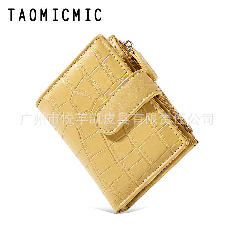 Women's Korean Style Folding Short Two-fold Zipper Ladies Wallets
