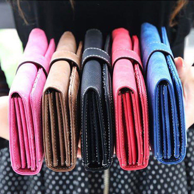 Women's Frosted Vintage Clutch Soft Leather Multifunctional Buckle