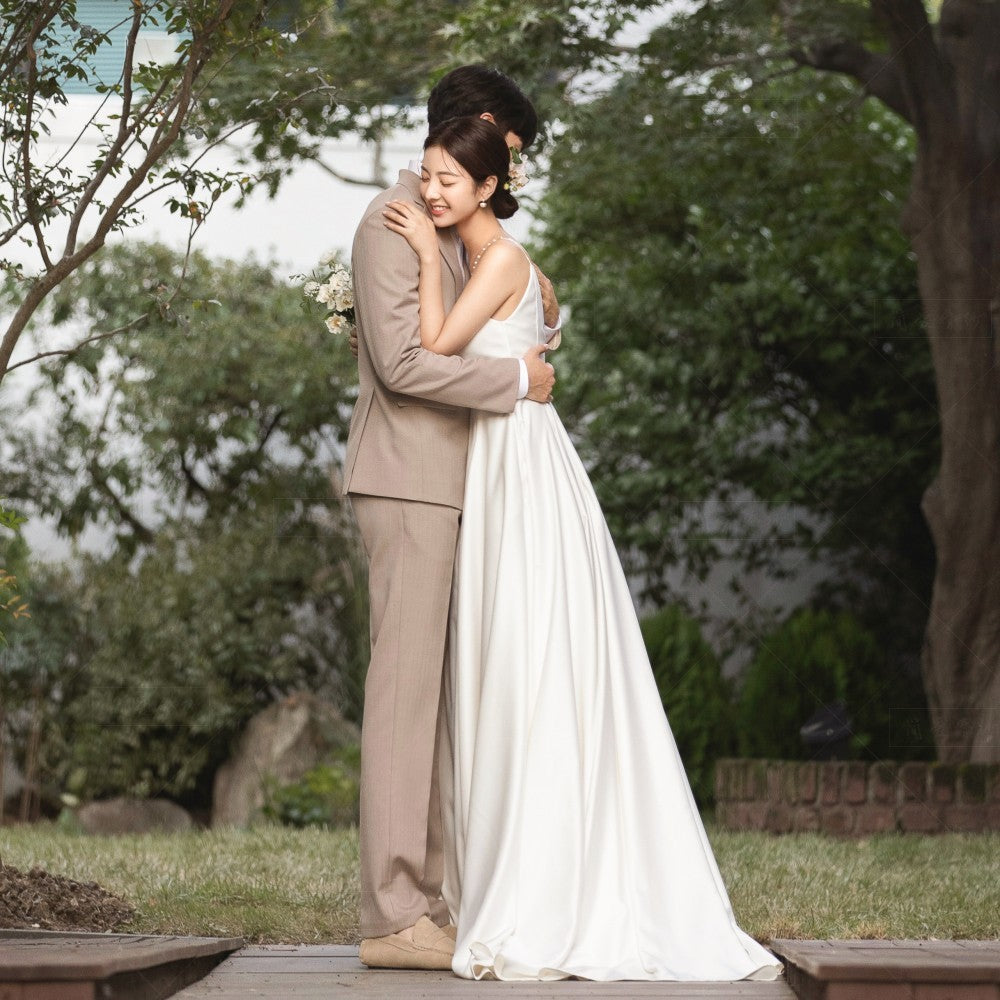 Pearl Suspender Dress Mori Travel Graphy Wedding Dresses