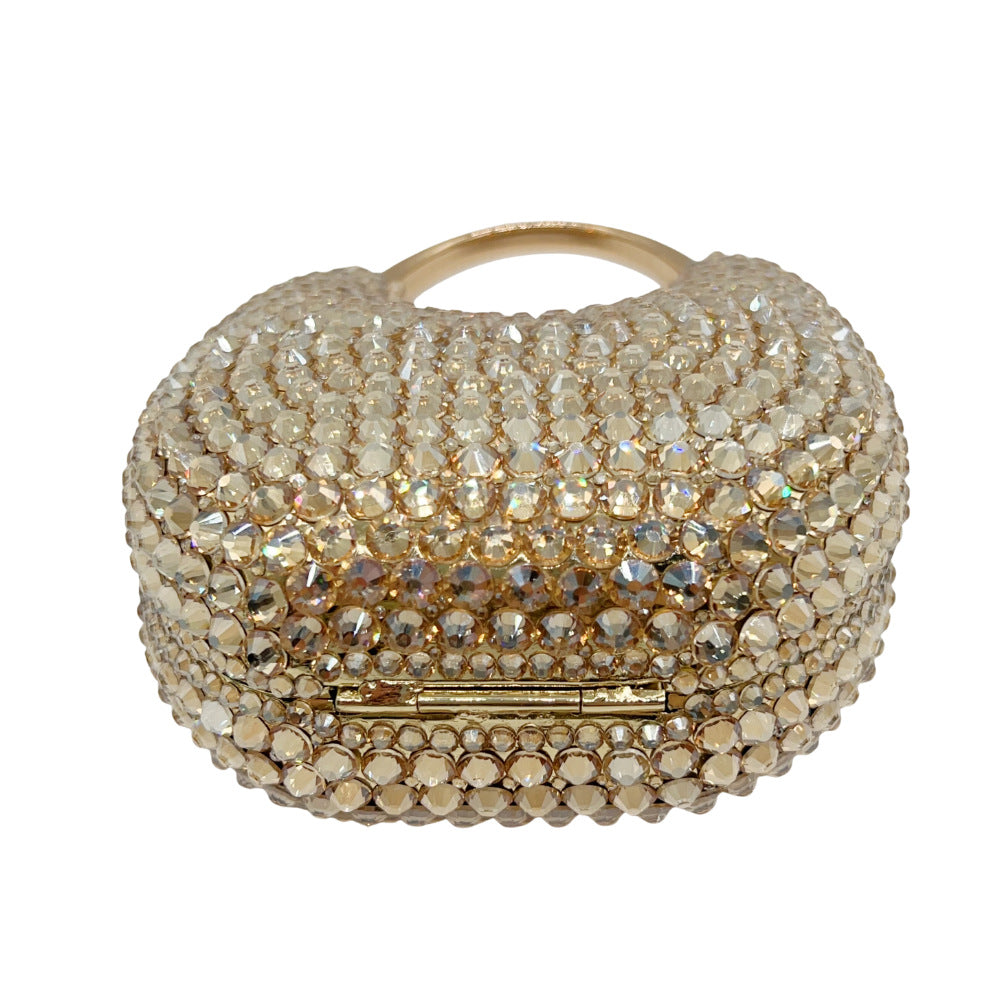 Women's Full Diamond Dinner Clutch Light Luxury Oval Portable Evening Bags