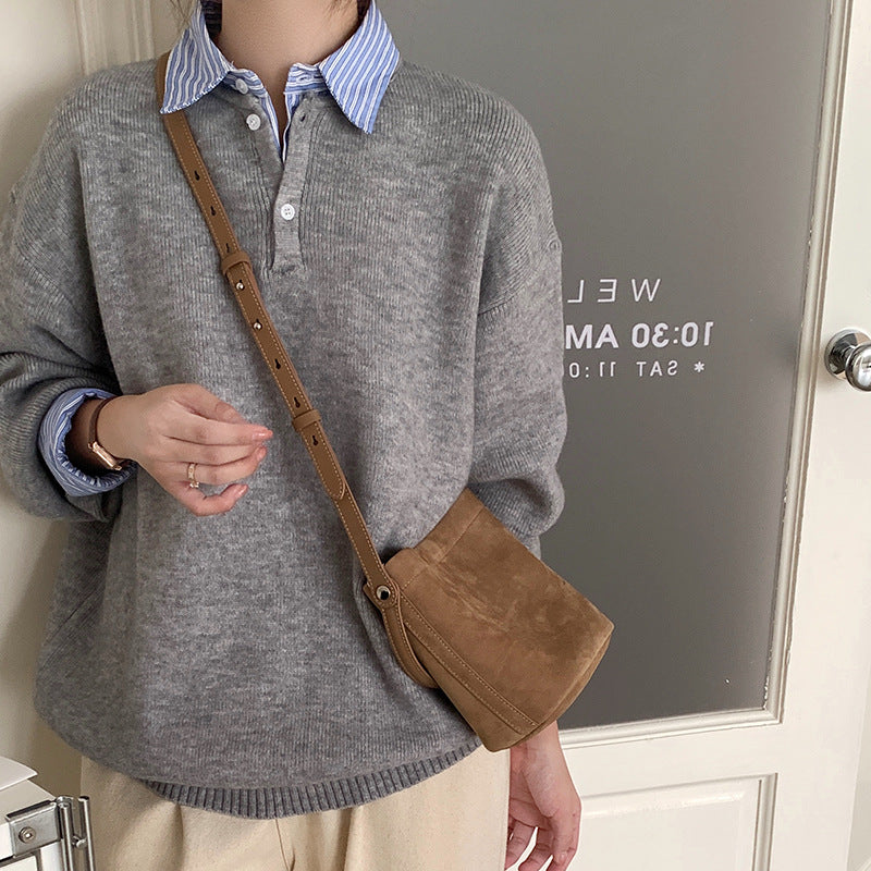 Women's Layer Cowhide High-grade Vintage Leather Crossbody Bags