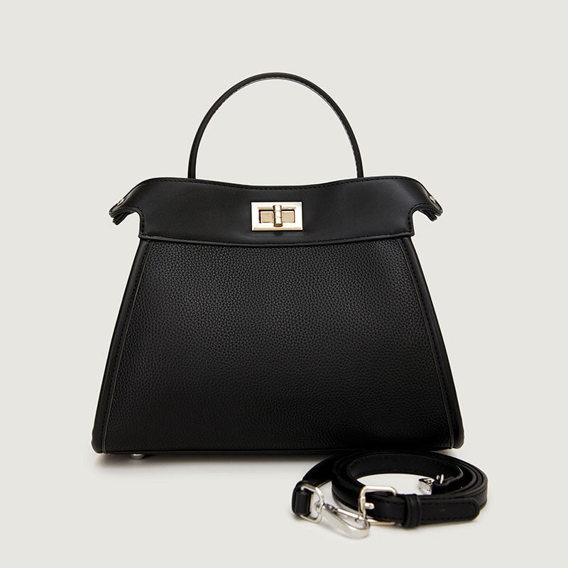 Women's Lychee Pattern Commuter Contrast Color Handbags