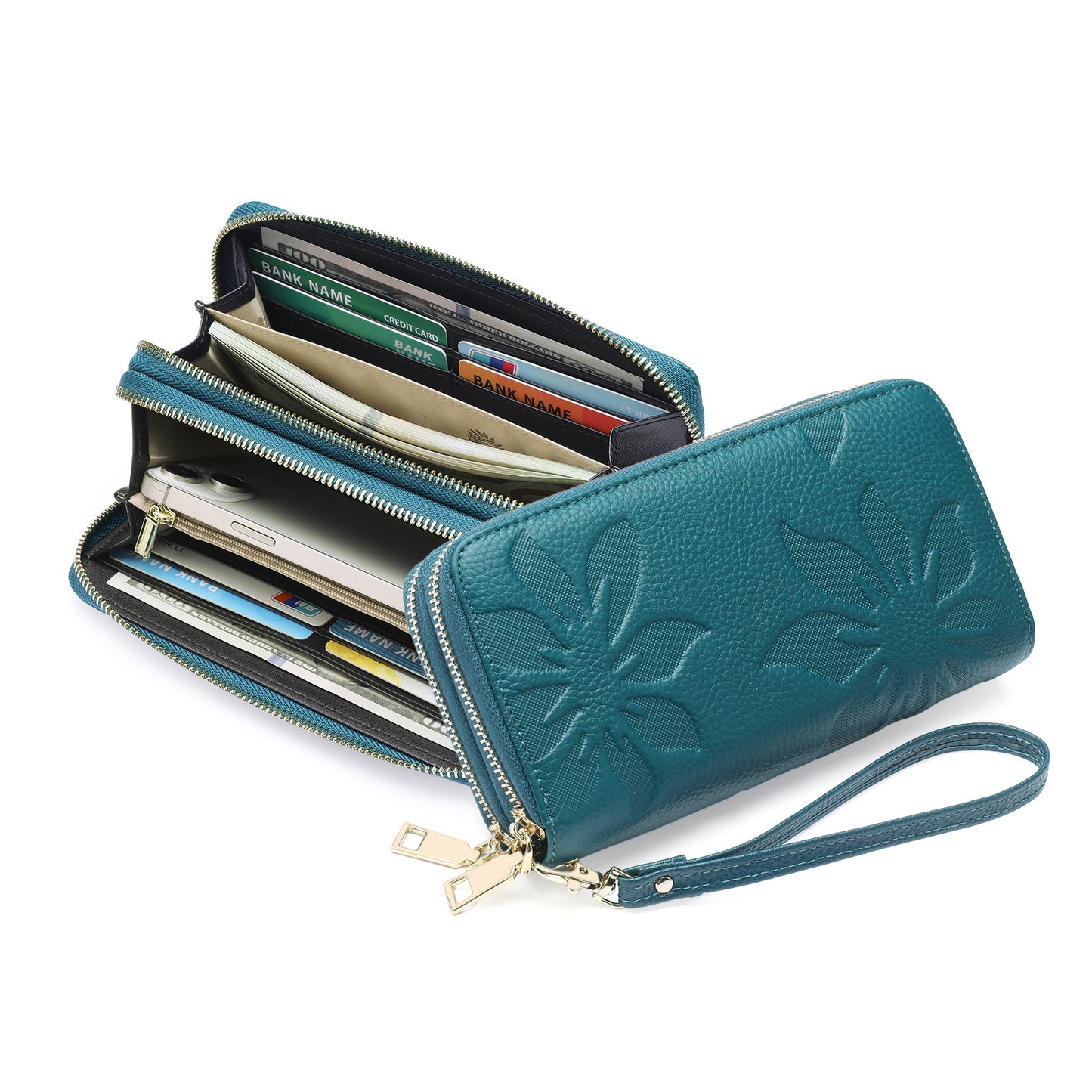 Women's Leather Large Capacity Long Top Layer Ladies Wallets