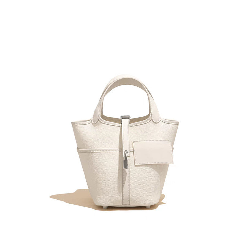 Attractive Canvas Vegetable Basket Pocket Fashion Bucket Bags