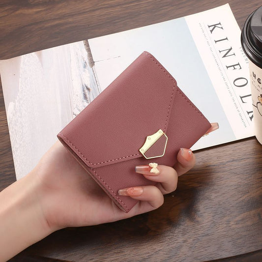 Women's Three Short Folding Design Simple Ladies Wallets