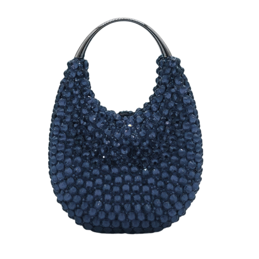 Women's Full Diamond Dinner Clutch Light Luxury Oval Portable Evening Bags