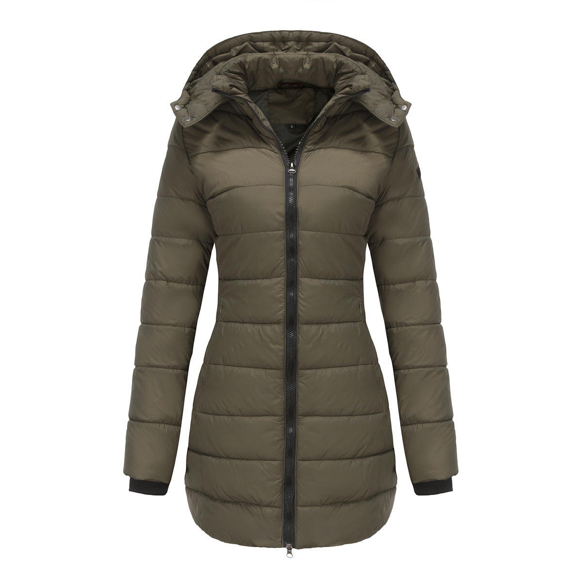 Women's Waterproof Detachable Hat Long Sleeve Parka Coats