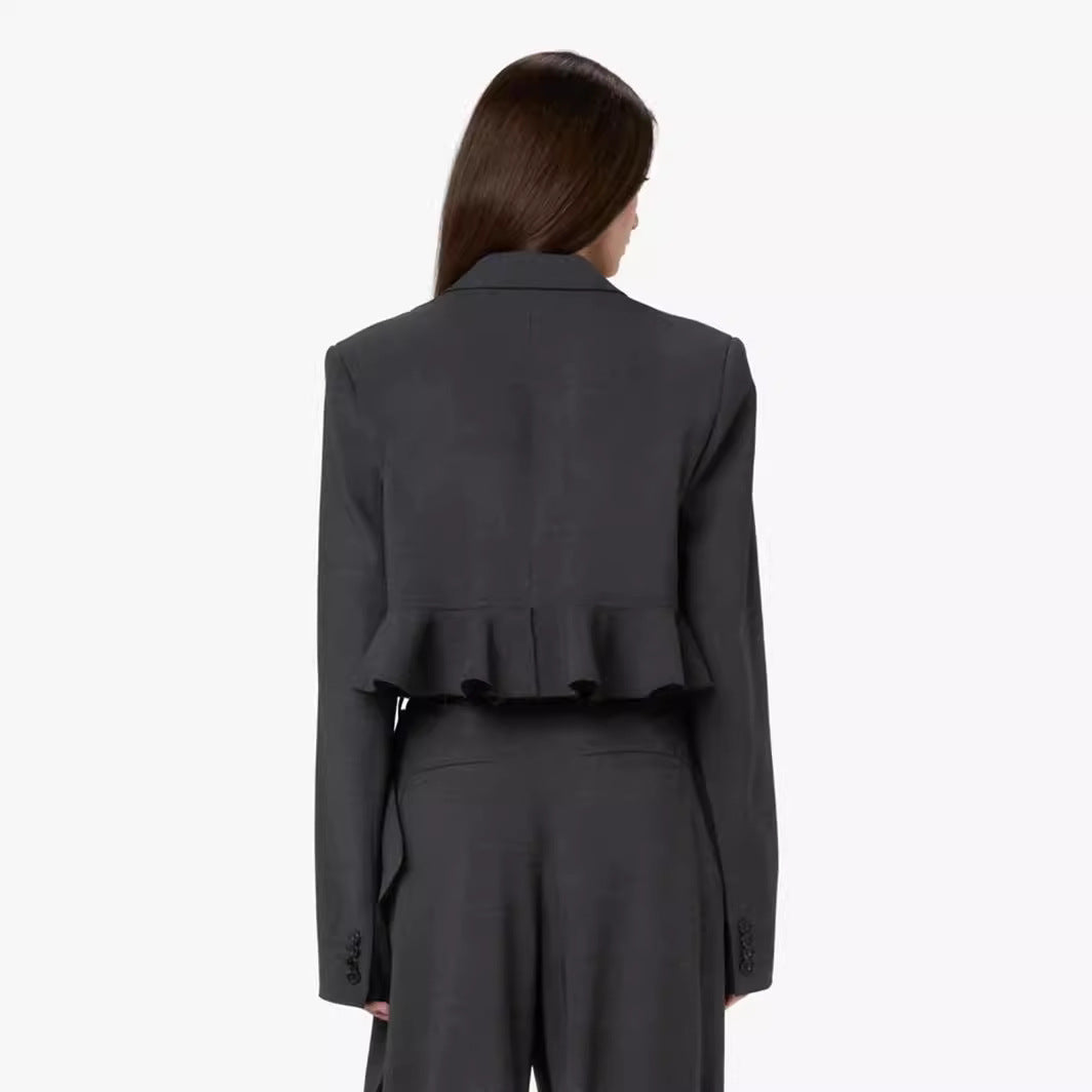 Spring Flounce Hem Lock Belt Design Sense Suits