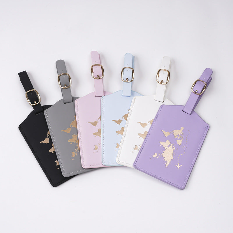 Oil Edge Bronzing Map Style Passport Cover Card Holder