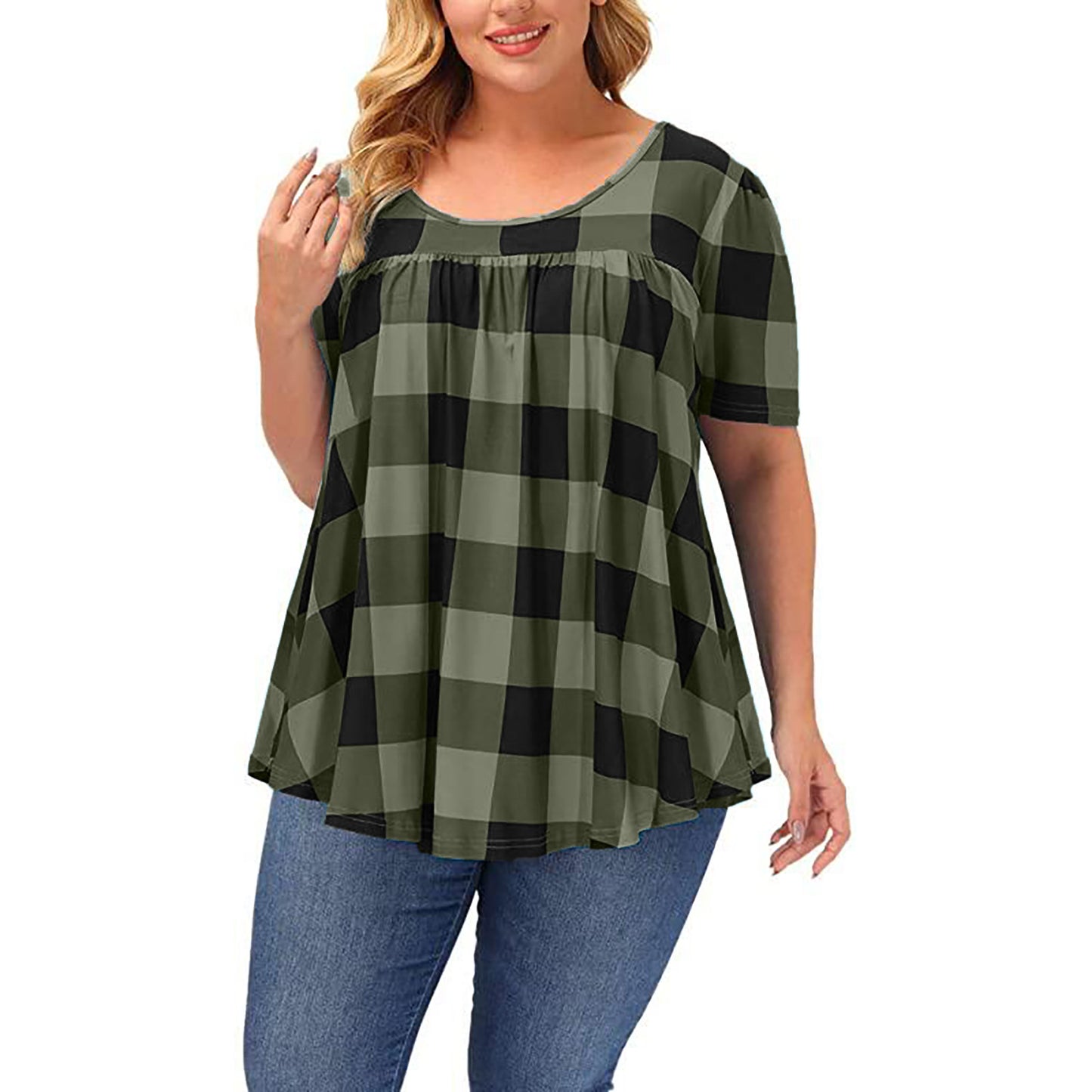 Women's Summer Sleeve Round Neck Loose Printed Women's T-shirt