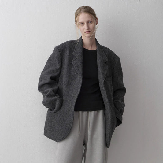 Women's Solid Color Wool Korean Commuter Advanced Blazers