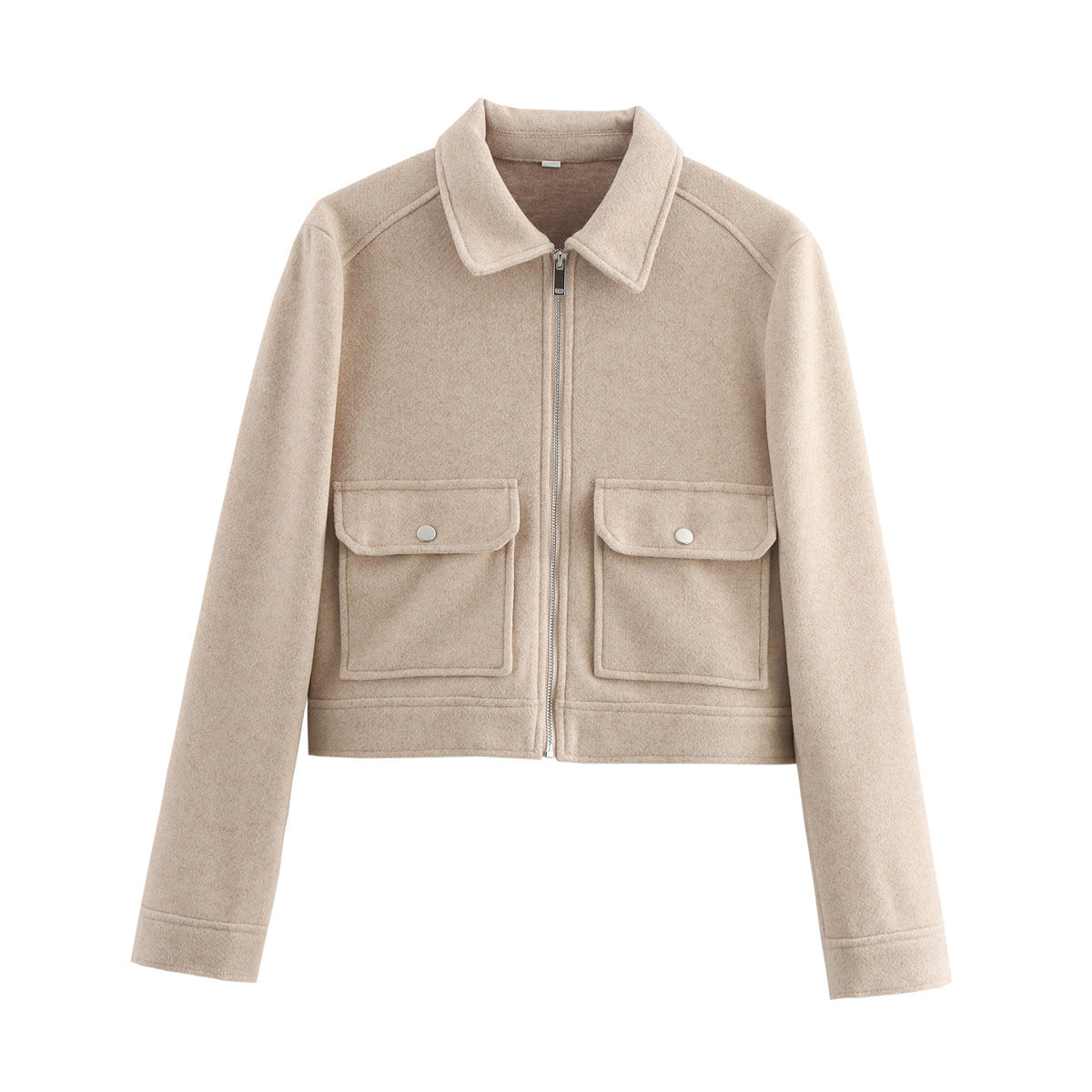 Women's Autumn Lapel Zipper Double Pocket Coats