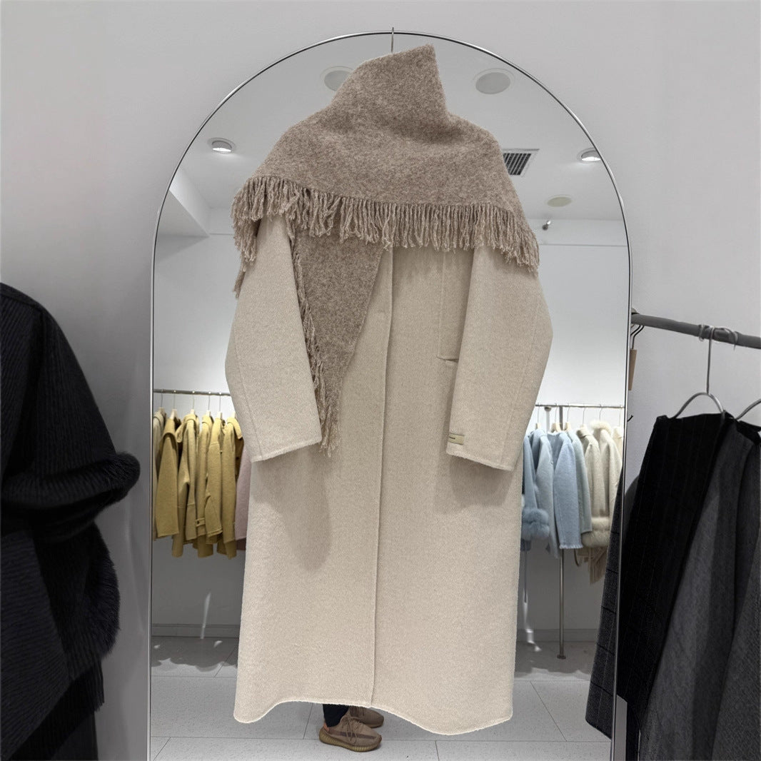 Women's Sense Korean Style Solid Color Triangle Shawl Atmosphere Coats