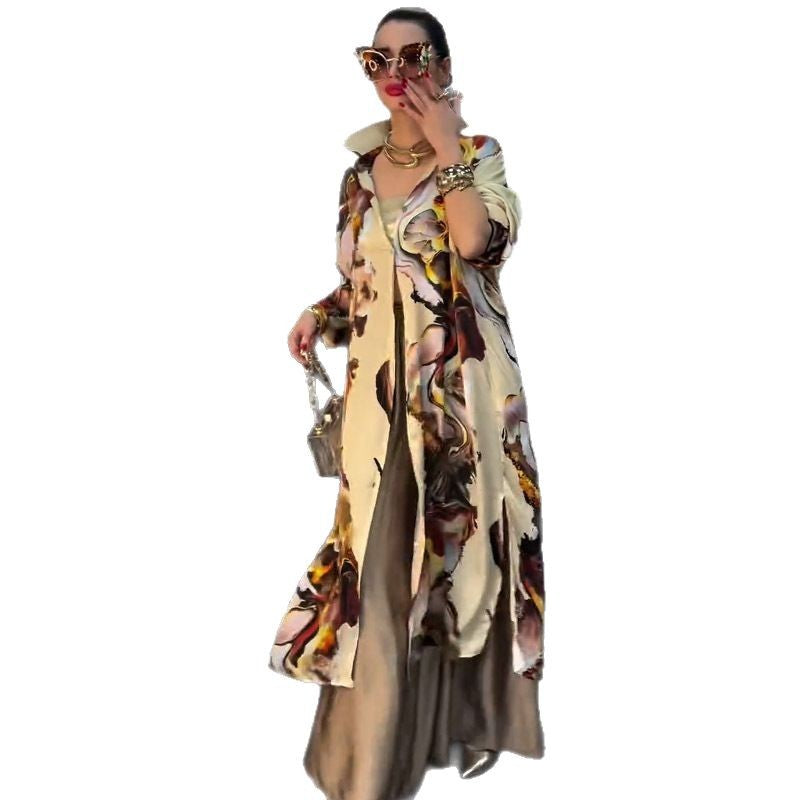 Personalized Printed Loose Wide Leg Two-piece Suits