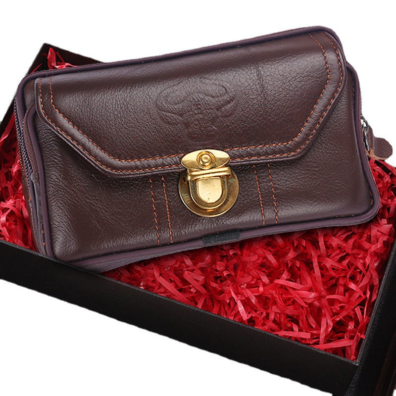 Men's Horizontal Top Layer Leather Soft Comfortable Bags