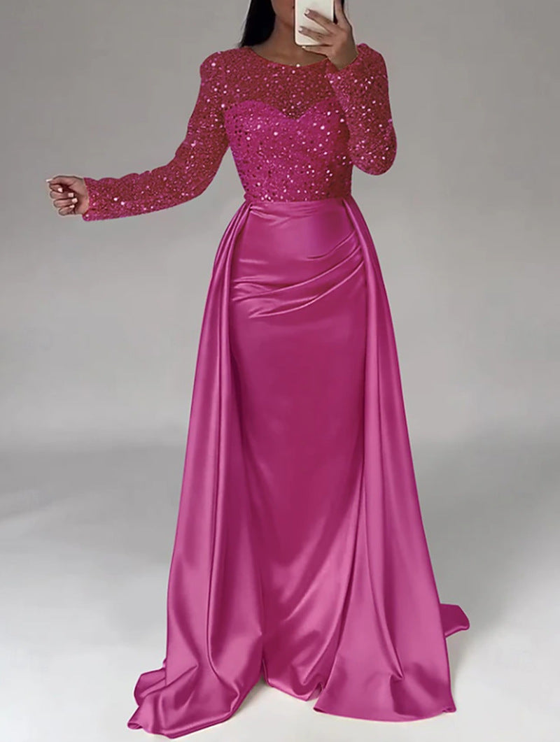 Women's Banquet Long-sleeved Elegant Host Temperament Queen Dresses