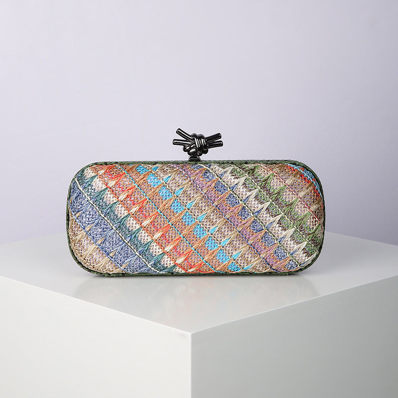 Women's Chain Dinner Grass Yam Woven Evening Bags