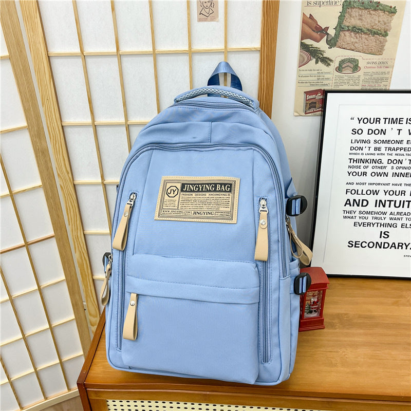 Women's & Men's & Large Capacity High-grade Black White Simple Junior Middle School Students' Schoolbags