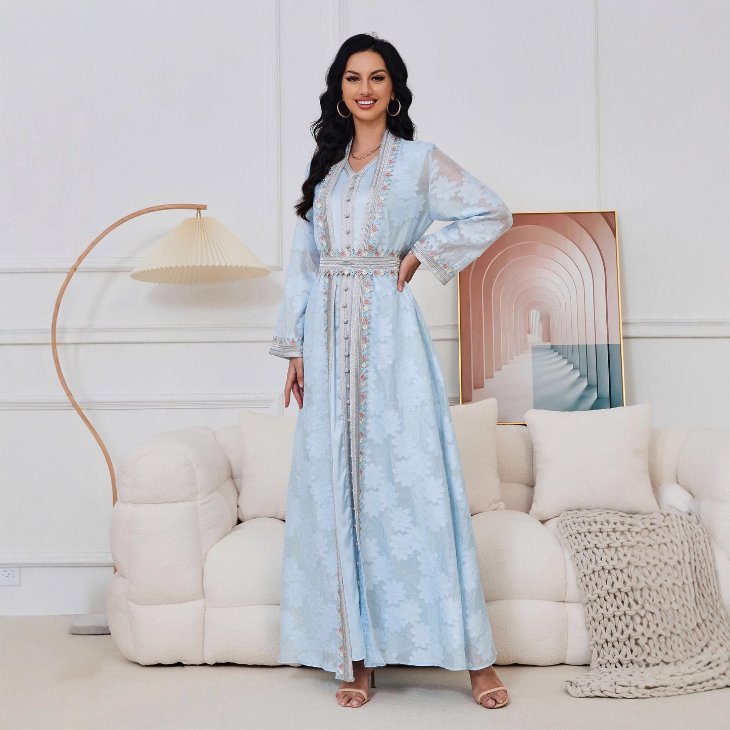 Women's Glamorous Muslim Dress Two-piece Elegant Dresses