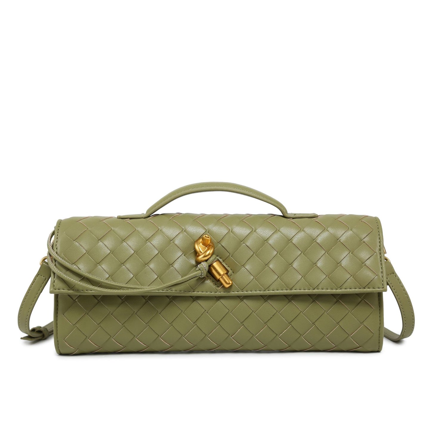 Woven Dinner Horizontal Baguette Advanced One Shoulder Bags