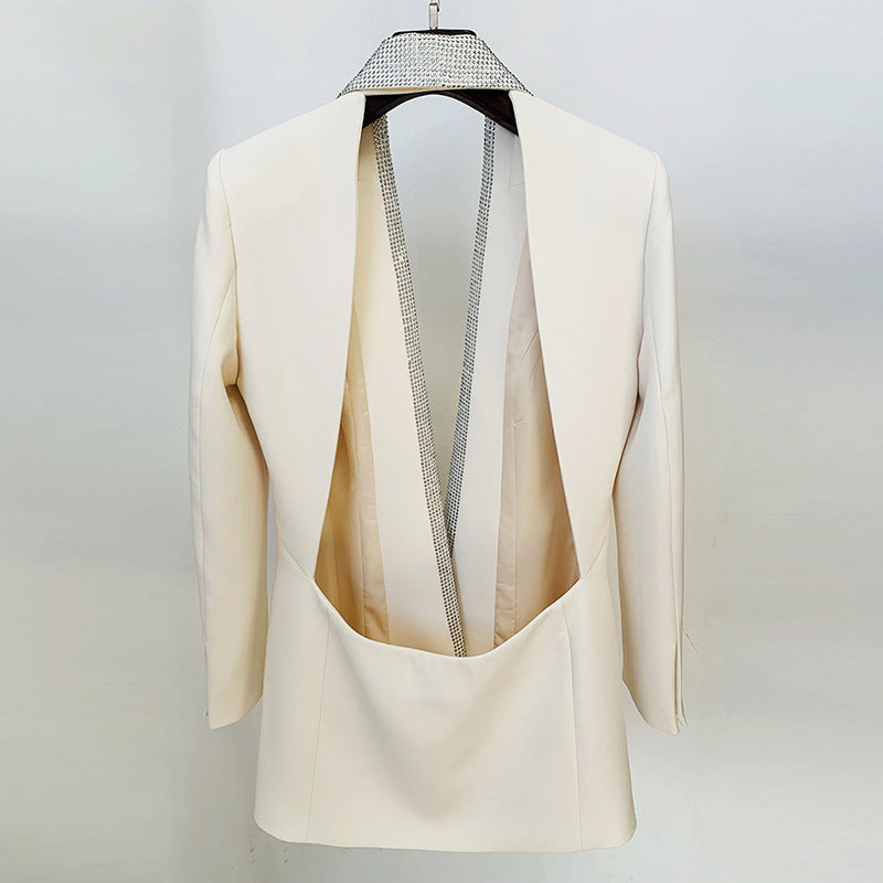 Personality Backless Hot Rhinestone Green Fruit Collar Small Suit