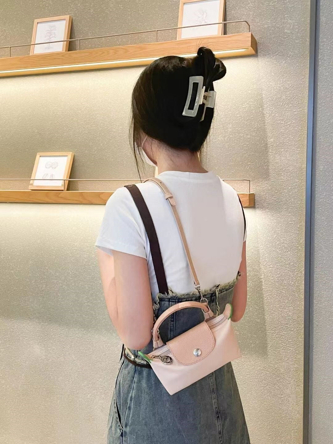 Women's French Short Clutch Dragon Mini Ebony Crossbody Bags