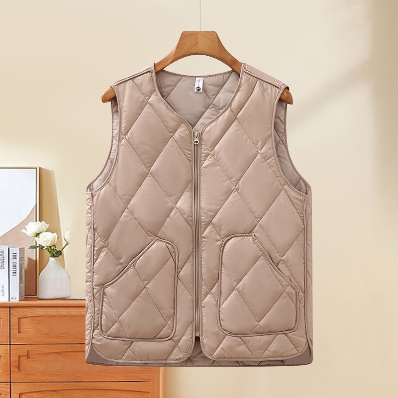 Women's Western Style Cotton Loose Warm Liner Lightweight Bottoming Waistcoat Vests