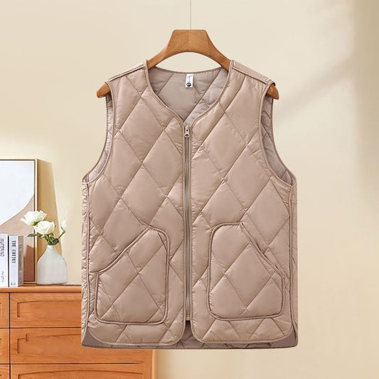 Women's Western Style Cotton Loose Warm Liner Lightweight Bottoming Waistcoat Vests