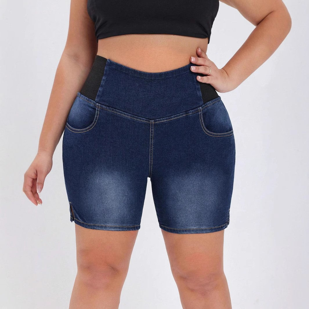 Women's Elastic Waist Hip Lifting Loose Washed-out Women's Jeans