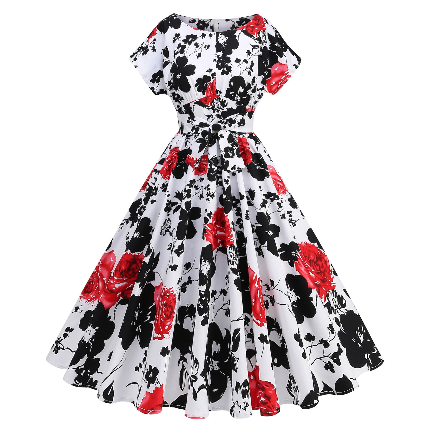 Retro Floral Easy To Elegant Mid-length Dresses