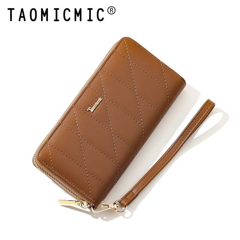 Fashion Long Design Zipper Leather Large Handbags